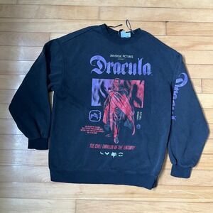 H&M Divided Universal Monsters Dracula Graphic Sweatshirt Black Small Horror